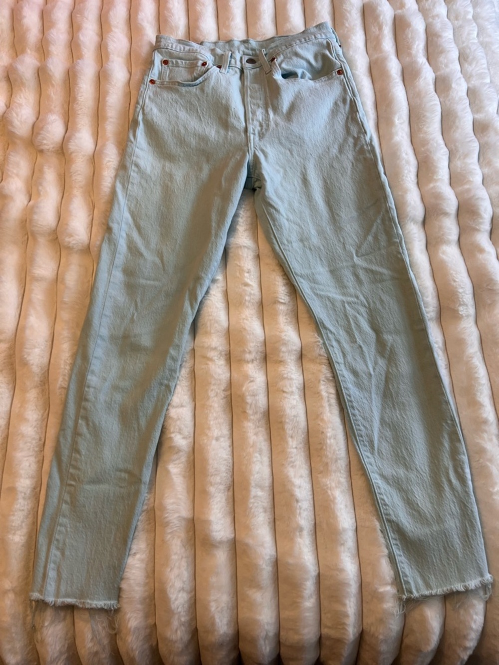 Pastel Sky Blue High-Rise Levi Jeans